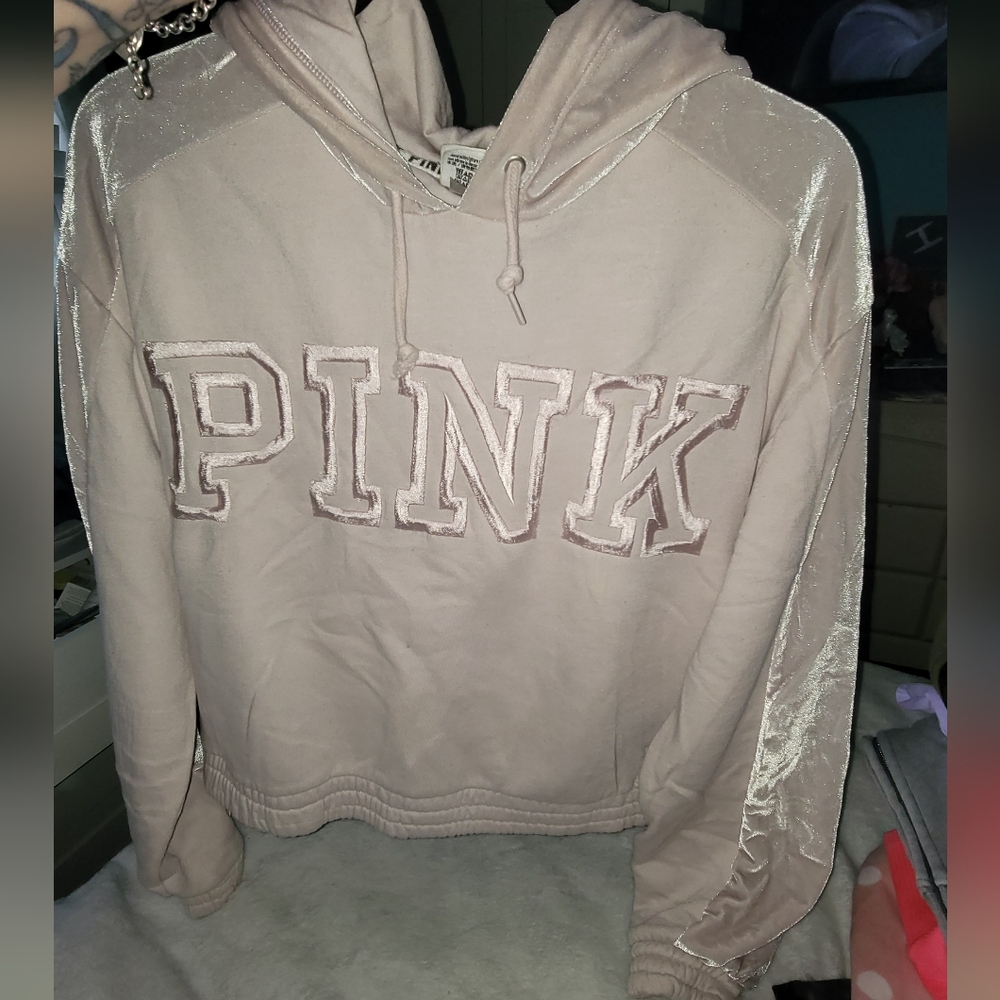 PINK Victoria's Secret Women's Cream Hoodie Sweater,Read Full Post.